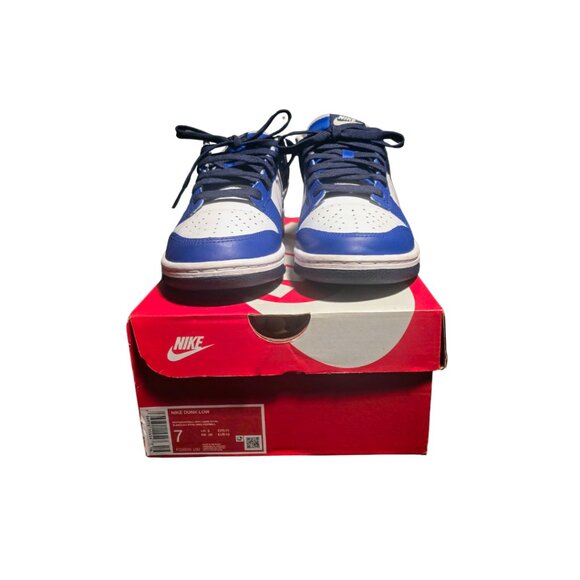 Nike Dunk Low - White & Navy Blue - Men’s 7 / Women’s 8.5 - Picture 2 of 5